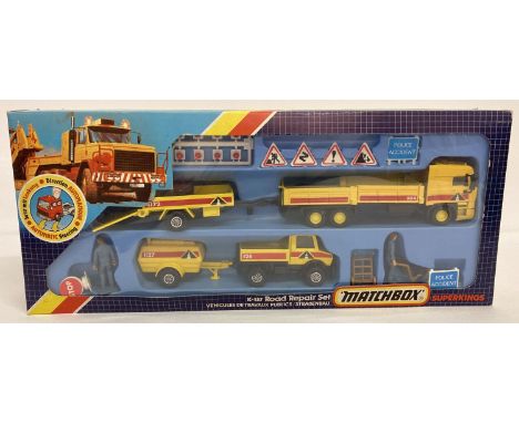 A boxed Matchbox Superkings K-137 Road Repair set.  In original packaging. 