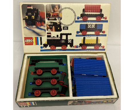 A vintage 1970's boxed Lego system set #171, train without motor.  Unmade but looks to be complete. Instructions not present.