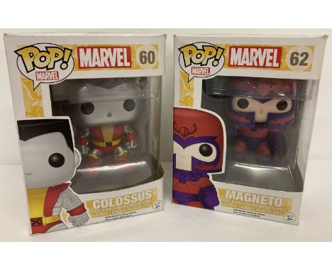 2 boxed Funko Pop! Marvel vinyl figures from X-Men.  #62 Magneto together with #60 Colossus. 