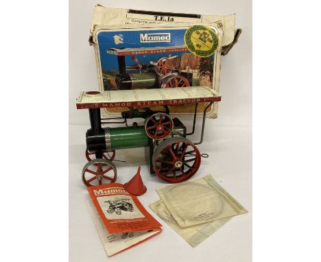 A boxed 1970's Mamod Steam Tractor with instruction book and accessories.
