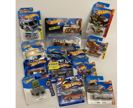 13 Hot Wheels 1:72 scale diecast vehicles. All still sealed in original packaging.  To include: Track Stars VW Custom Hauler,