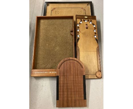 4 vintage wooden games boards to include John Jaques &amp; sons, London and "Nyner".  