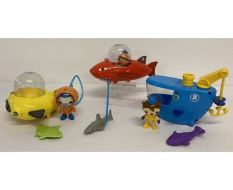 Octonauts Shark Sub Gup B Playset with Kwazii figure and accessories, by Fisher-Price, Mattel.  Together with a Gup C playset