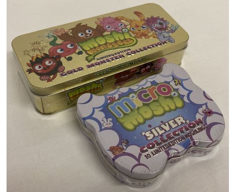 Moshi Monsters - 2 sealed and unopened tins of Limited Edition moshling figures.  Micro Moshi's silver collection with 10 Ltd