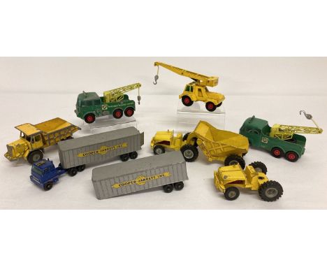 A collection of vintage Matchbox diecast vehicles to include King size construction vehicles.  Together with 2 King size Fode