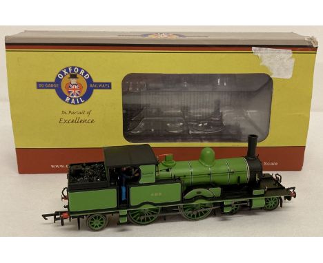 A boxed Oxford Rail 1:76 scale OO gauge Green locomotive 488 with crew figures. Complete with instruction leaflet. 