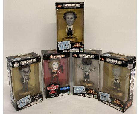 5 limited edition boxed Headliners XL film and comedy figures.  The Three Stooges- Moe, Curly and Larry, together with Grouch