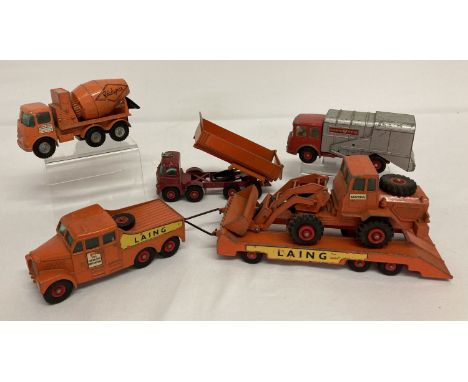 A collection of vintage Matchbox series Lesney Kingsize construction and industrial vehicles.  Comprising: Scammel 6x6 tracto