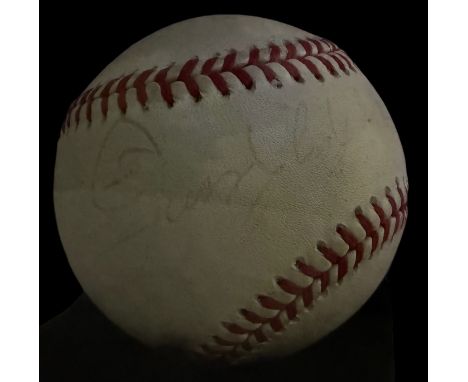 Sugar Ray Leonard signed baseball in display case. American former professional boxer, motivational speaker, and occasional a