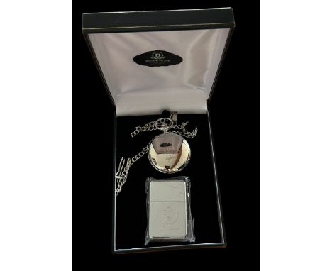 Rocky Marciano engraved Pocket watch and lighter stored in luxury gift case. Good condition. All autographs come with a Certi