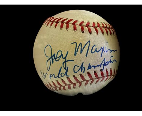 Joey Maxim signed baseball in display case. (March 28, 1922 - June 2, 2001) was an American professional boxer. He was a Worl