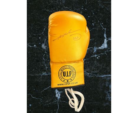 Sugar Ray Leonard signed gold VIP boxing glove. Ray Charles Leonard (born May 17, 1956), best known as Sugar Ray Leonard, is 