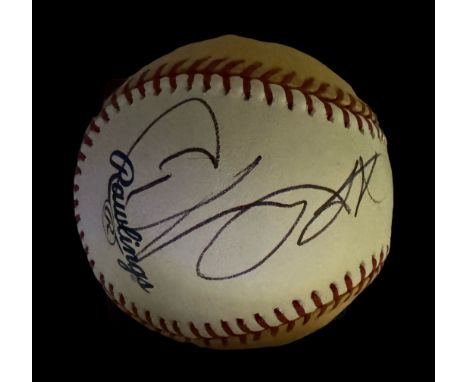 Sugar Ray Leonard signed baseball in display case. American former professional boxer, motivational speaker, and occasional a