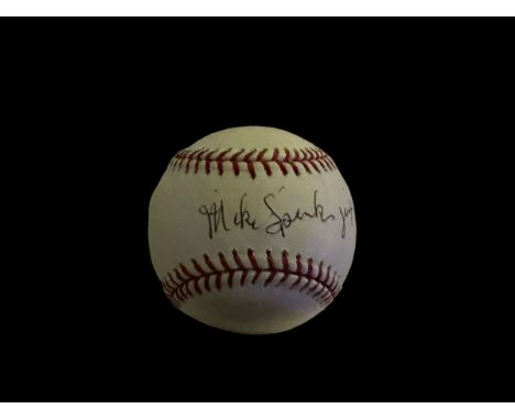 Michael Spinks signed baseball in display case. American former professional boxer who competed from 1977 to 1988. He held wo