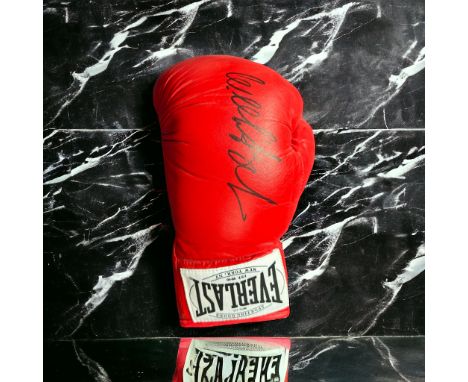 Vitali Klitschko signed red Everlast boxing glove. As a boxer, Klitschko won multiple world heavyweight championships. He hel