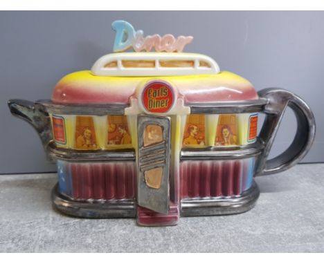 Earls Diner limited edition novelty teapot made by the Teapottery, limited edition 110 of 2000