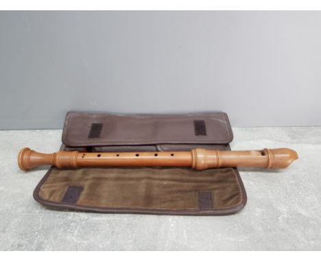 A married treble recorder by Jan Steenbergen and Moeck, in fitted bag.