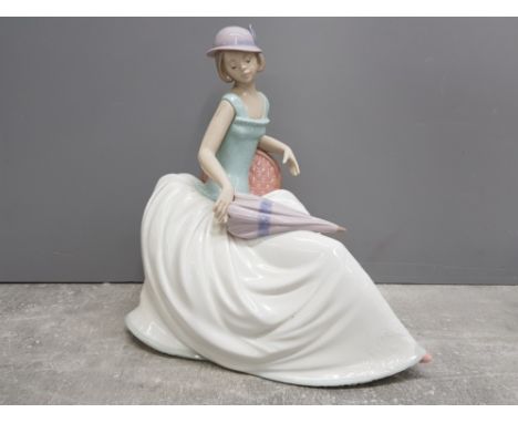 Large Nao by Lladro figure 1400 a rainy afternoon
