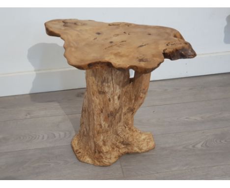 Rustic tree root solid driftwood lamp table