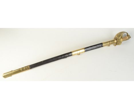 A Victorian 1827 pattern naval officer's sword with scabbard. 