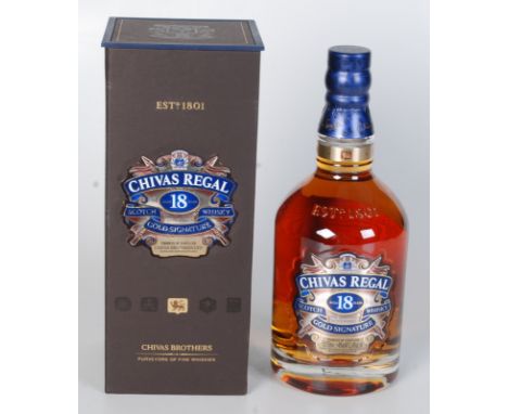 Chivas Regal Gold Signature blended Scotch whisky, aged 18 years, 75cl, 40%.   Condition report:  