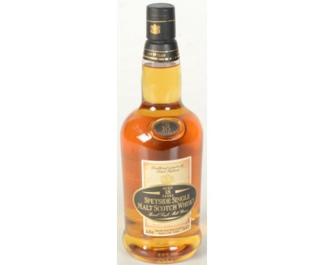 A Speyside 18 year old single malt Scotch whisky, 70cl, 40% vol.