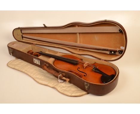 A German violin, circa 1890, labelled 'Antonius Stradivarius Cremonenis Fieca bad Anno 1713', length of back 36cm, two piece 