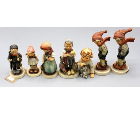 Seven Goebel figurines, height of tallest 13.5cm.