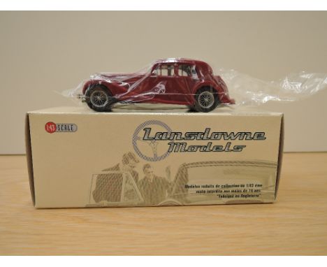 A Lansdowne Models (Brooklin Models) 1:43 scale die-cast, LDM 53 1936-39 MG SA Saloon, maroon, in original box with inner pac