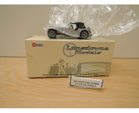 A Lansdowne Models (Brooklin Models) 1:43 scale die-cast, LDM 63 1938 AC 16/80 Sports Competition Roadster, silver, in origin