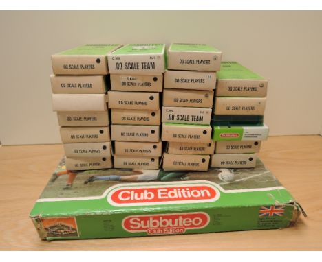 A large collection of Subbuteo including 23 00 Scale 1970's complete Teams including Peru, 8 ,9 ,19 ,80, 101, Track Suited Te