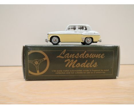 A Lansdowne Models (Brooklin Models) 1:43 scale diecast, LDM 10 1956 Hillman Minx, The Gay Look, grey and yellow, in original