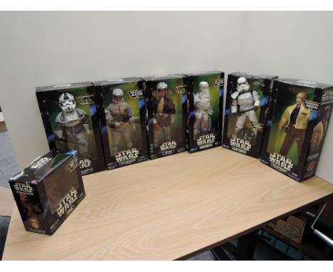 Star Wars Action Collection 12 Luke Skywalker in Hoth Gear, Han Solo in  Hoth Gear, Snowtrooper, at-at Driver Figure Set