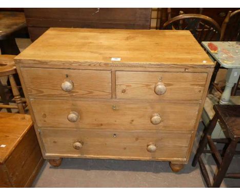 Victorian pine caddy top chest of two over two drawers.