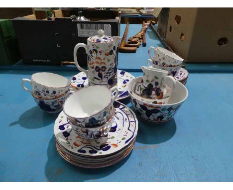 A Gaudy welsh 23 piece tea service for 6 places