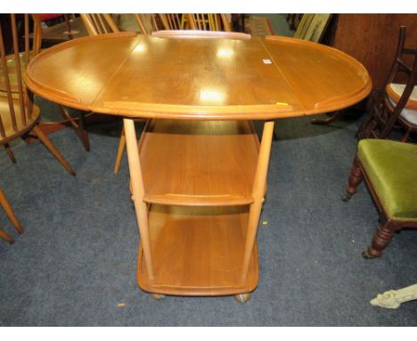 AN ERCOL DROPLEAF TROLLEY