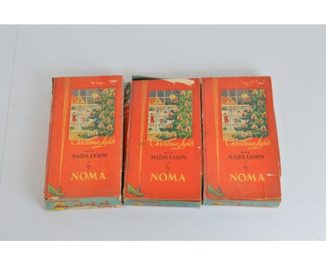 Three sets of vintage Noma Christmas Lights, Cat No. 3010, all boxed. 