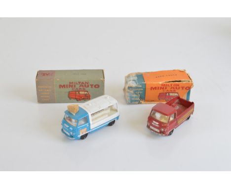 Two boxed Milton Toys (India) vintage diecast models,  #825 Milk Van, VG in VG box and a hard to find #324 Open Truck 'Signog