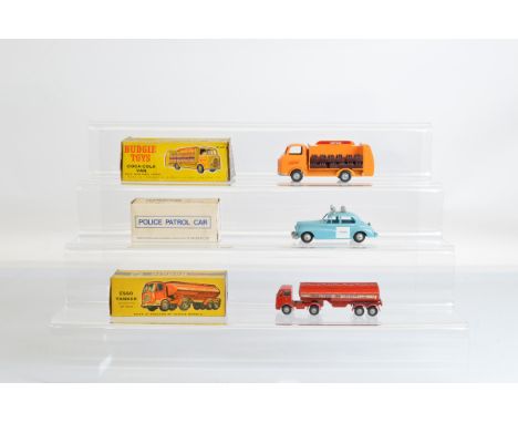 Three boxed Budgie Toys, 228 Coca Cola Van, G+/VG with twelve crate load in a generally G+ box with some creasing and a 246 P