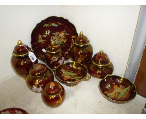 NINE PIECES OF CARLTONWARE ROUGE ROYALE, oriental scenes etc (9)
