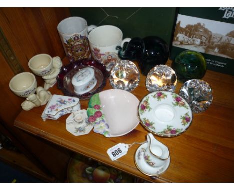 VARIOUS GLASS AND CERAMIC ORNAMENTS, Coalport, Tutbury Crystal etc