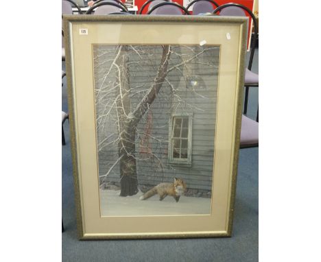 DANIEL SMITH (AMERICAN 20TH CENTURY), Limited Edition print 'Silent Footsteps - Red Fox', winter landscape with Fox, number 2