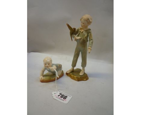 TWO ROYAL WORCESTER FIGURES, 'Michael' No.2912 and 'The Parakeet' No.3087 (2)