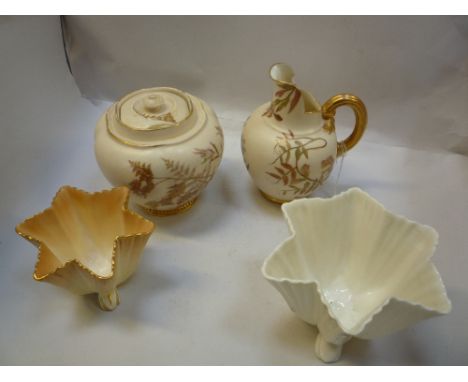FOUR PIECES OF ROYAL WORCESTER, to include blush ivory jug, No.1094, pot pourri No.1314 etc (s.d.)