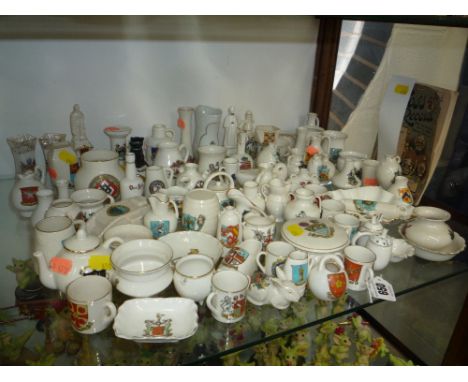 A QUANTITY OF W.H. GOSS CRESTED WARES, and book, together with others