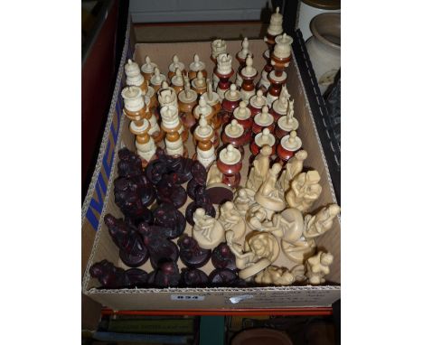 TWO CHESS SETS, one erotic and not complete