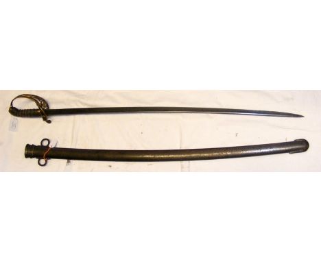 An 1822 Infantry Officer's sword with metal scabbard - 102cm long CONDITION REPORTas per images