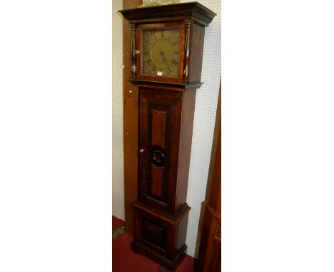 Samuel Coxall of Royston late 18th century longcase clock, the square brass dial (w.11") signed to the centre, having brass c