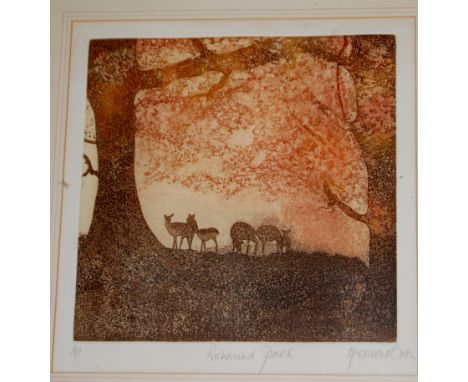 Hermione St John - Richmond Park, artists proof lithograph, signed and titled in pencil to the margin, 30x30cm Provenance - e