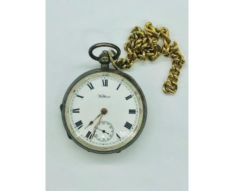 A silver pocket watch